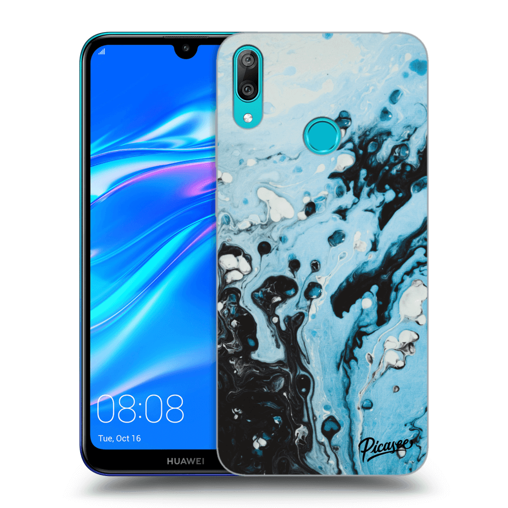 Picasee átlátszó szilikon tok az alábbi mobiltelefonokra Huawei Y7 2019 - Organic blue