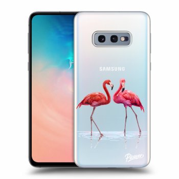 Picasee átlátszó szilikon tok az alábbi mobiltelefonokra Samsung Galaxy S10e G970 - Flamingos couple