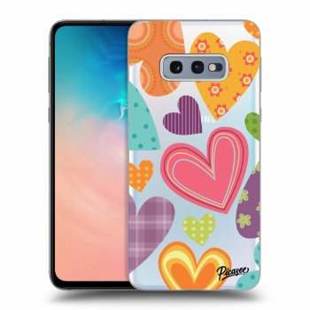 Picasee átlátszó szilikon tok az alábbi mobiltelefonokra Samsung Galaxy S10e G970 - Colored heart
