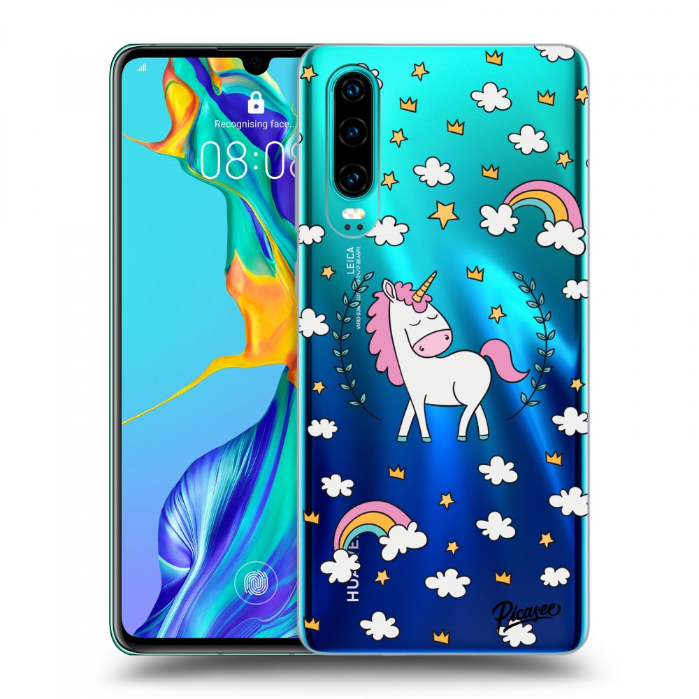 Picasee átlátszó szilikon tok az alábbi mobiltelefonokra Huawei P30 - Unicorn star heaven