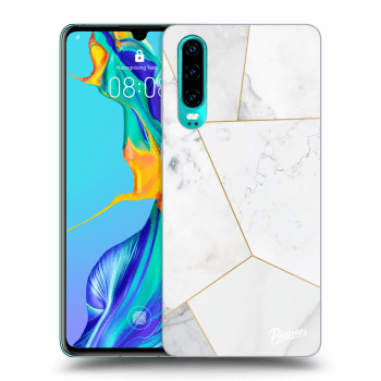 Szilikon tok erre a típusra Huawei P30 - White tile