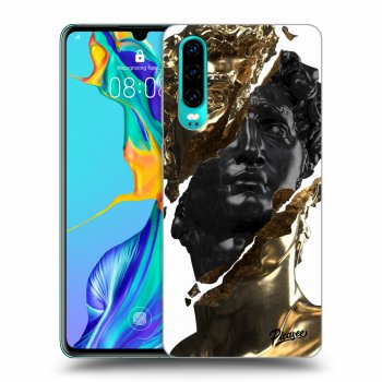 Szilikon tok erre a típusra Huawei P30 - Gold - Black