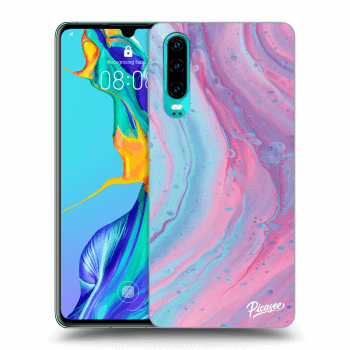 Szilikon tok erre a típusra Huawei P30 - Pink liquid