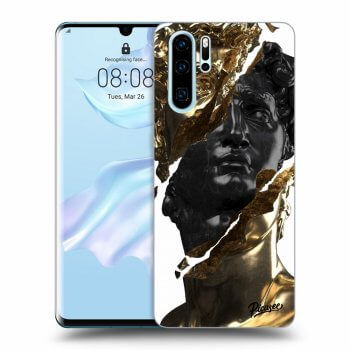 Szilikon tok erre a típusra Huawei P30 Pro - Gold - Black