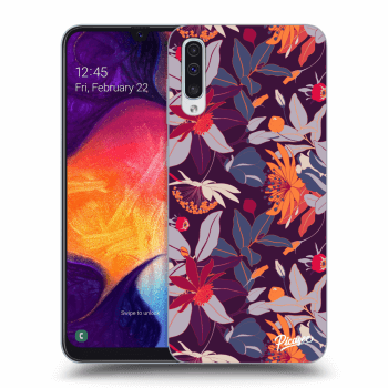 Szilikon tok erre a típusra Samsung Galaxy A50 A505F - Purple Leaf