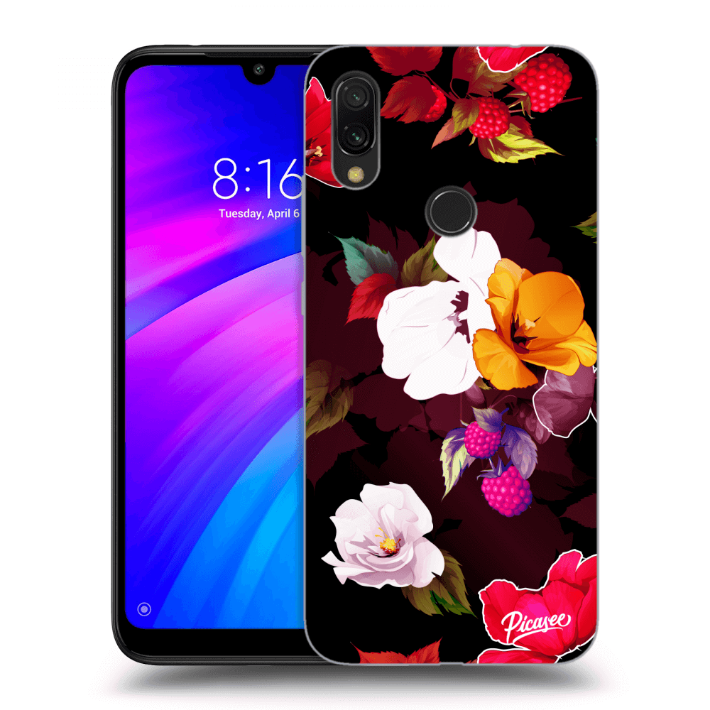 Picasee átlátszó szilikon tok az alábbi mobiltelefonokra Xiaomi Redmi 7 - Flowers and Berries