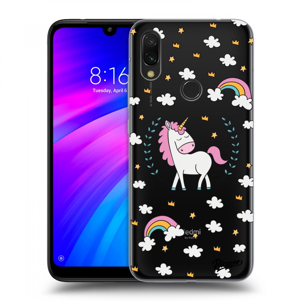 Picasee átlátszó szilikon tok az alábbi mobiltelefonokra Xiaomi Redmi 7 - Unicorn star heaven