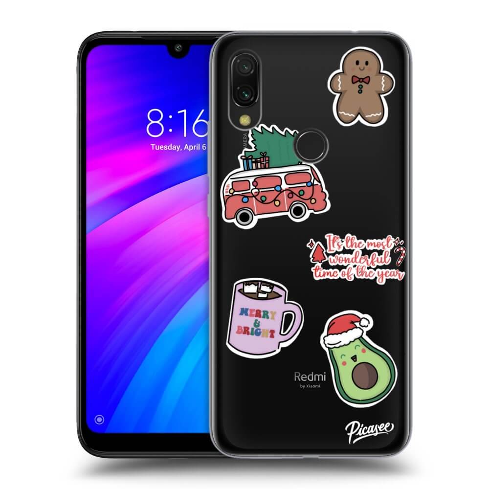 Picasee átlátszó szilikon tok az alábbi mobiltelefonokra Xiaomi Redmi 7 - Christmas Stickers