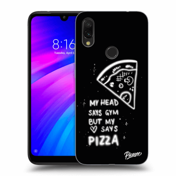 Picasee fekete szilikon tok az alábbi mobiltelefonokra Xiaomi Redmi 7 - Pizza