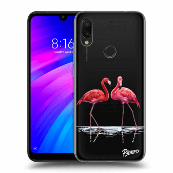 Picasee átlátszó szilikon tok az alábbi mobiltelefonokra Xiaomi Redmi 7 - Flamingos couple