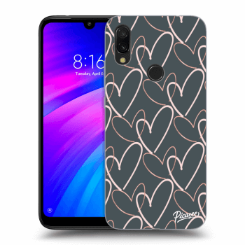 Picasee fekete szilikon tok az alábbi mobiltelefonokra Xiaomi Redmi 7 - Lots of love