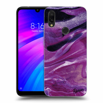 Picasee átlátszó szilikon tok az alábbi mobiltelefonokra Xiaomi Redmi 7 - Purple glitter