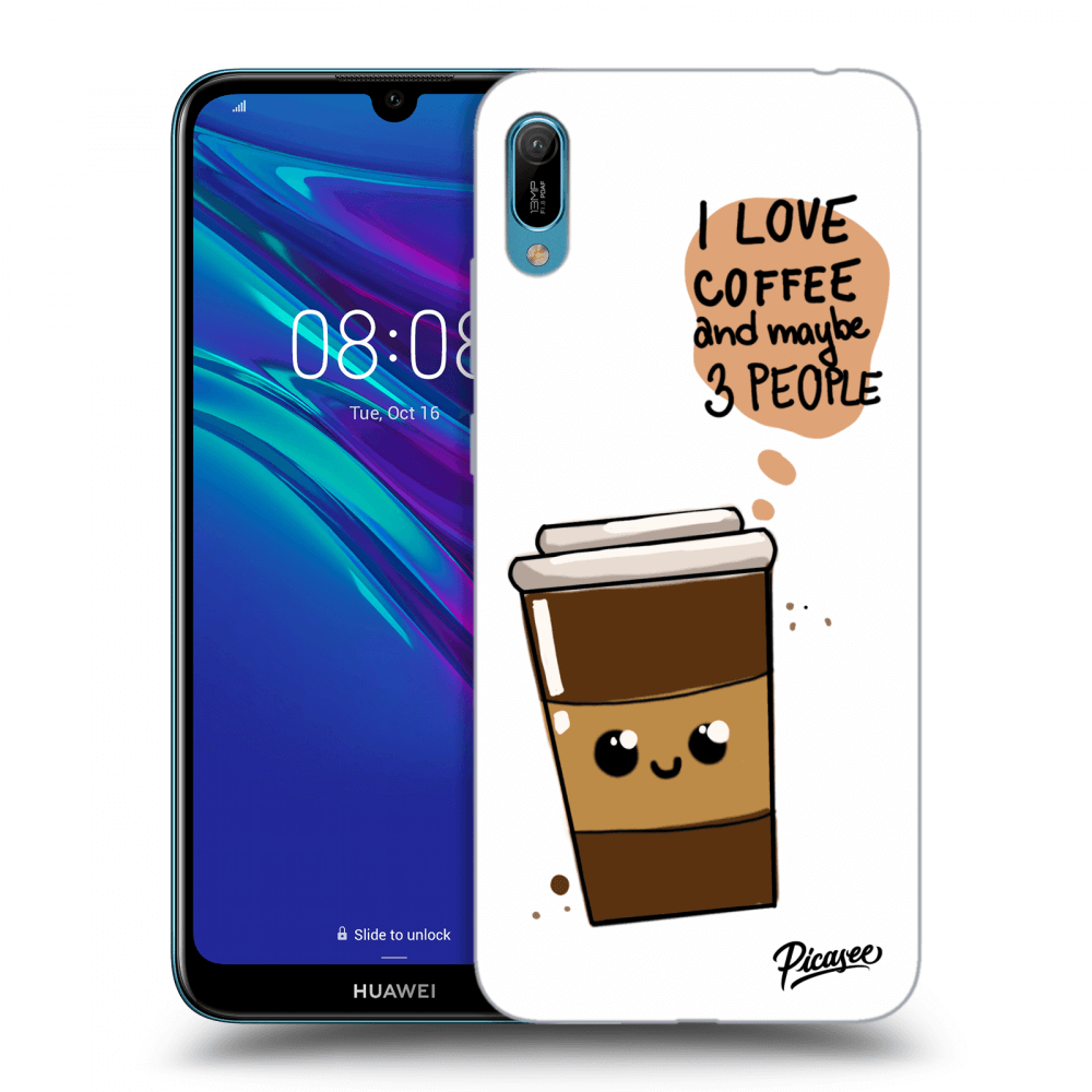 Picasee fekete szilikon tok az alábbi mobiltelefonokra Huawei Y6 2019 - Cute coffee