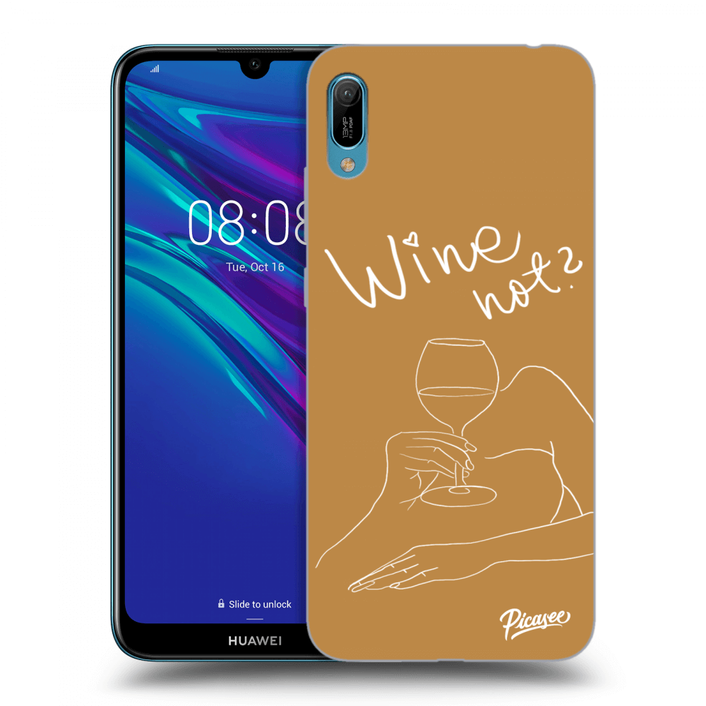 Picasee fekete szilikon tok az alábbi mobiltelefonokra Huawei Y6 2019 - Wine not