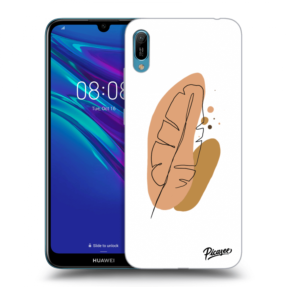 Picasee átlátszó szilikon tok az alábbi mobiltelefonokra Huawei Y6 2019 - Feather brown