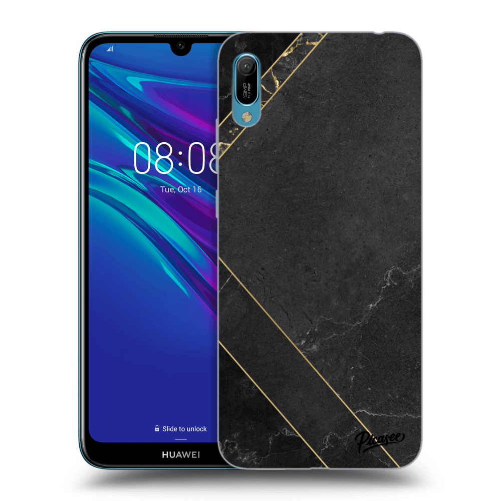 Picasee fekete szilikon tok az alábbi mobiltelefonokra Huawei Y6 2019 - Black tile