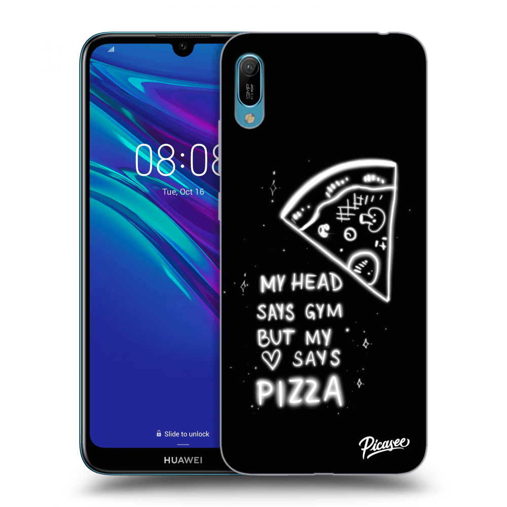 Picasee fekete szilikon tok az alábbi mobiltelefonokra Huawei Y6 2019 - Pizza