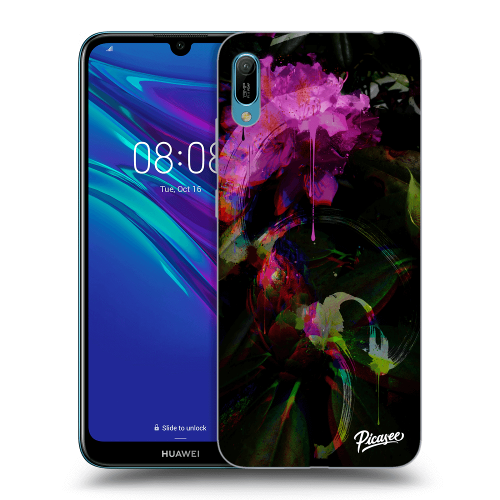 Picasee fekete szilikon tok az alábbi mobiltelefonokra Huawei Y6 2019 - Peony Color