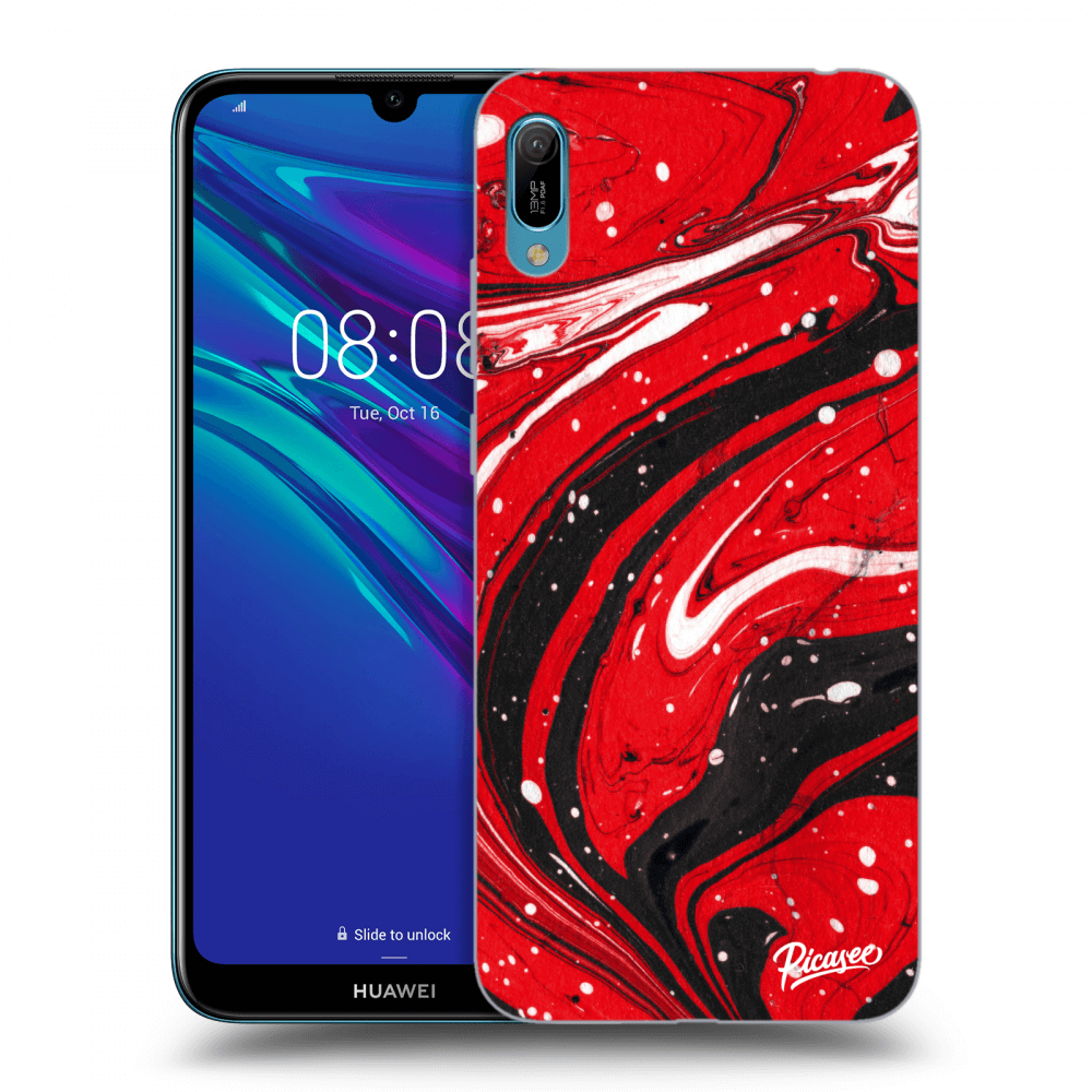 Picasee fekete szilikon tok az alábbi mobiltelefonokra Huawei Y6 2019 - Red black