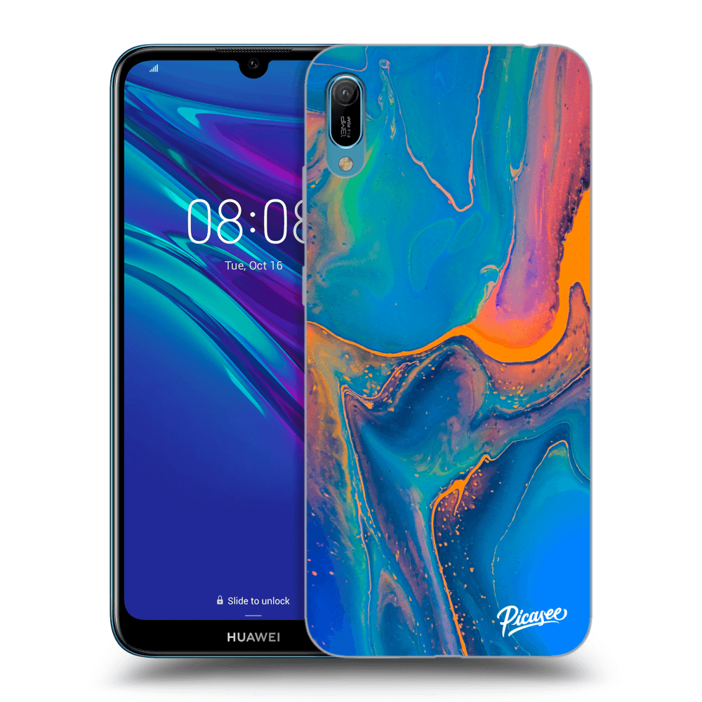 Picasee fekete szilikon tok az alábbi mobiltelefonokra Huawei Y6 2019 - Rainbow