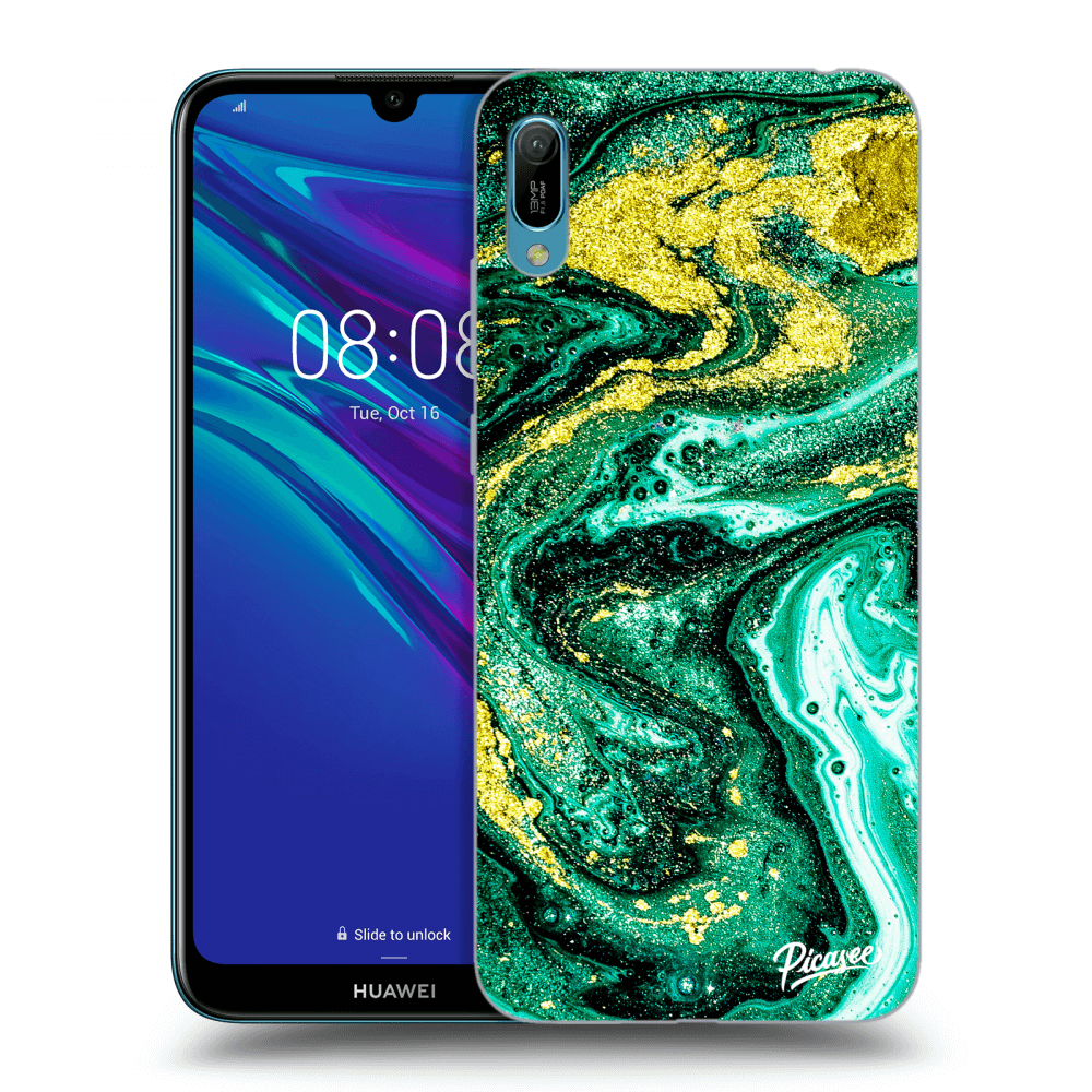Picasee fekete szilikon tok az alábbi mobiltelefonokra Huawei Y6 2019 - Green Gold