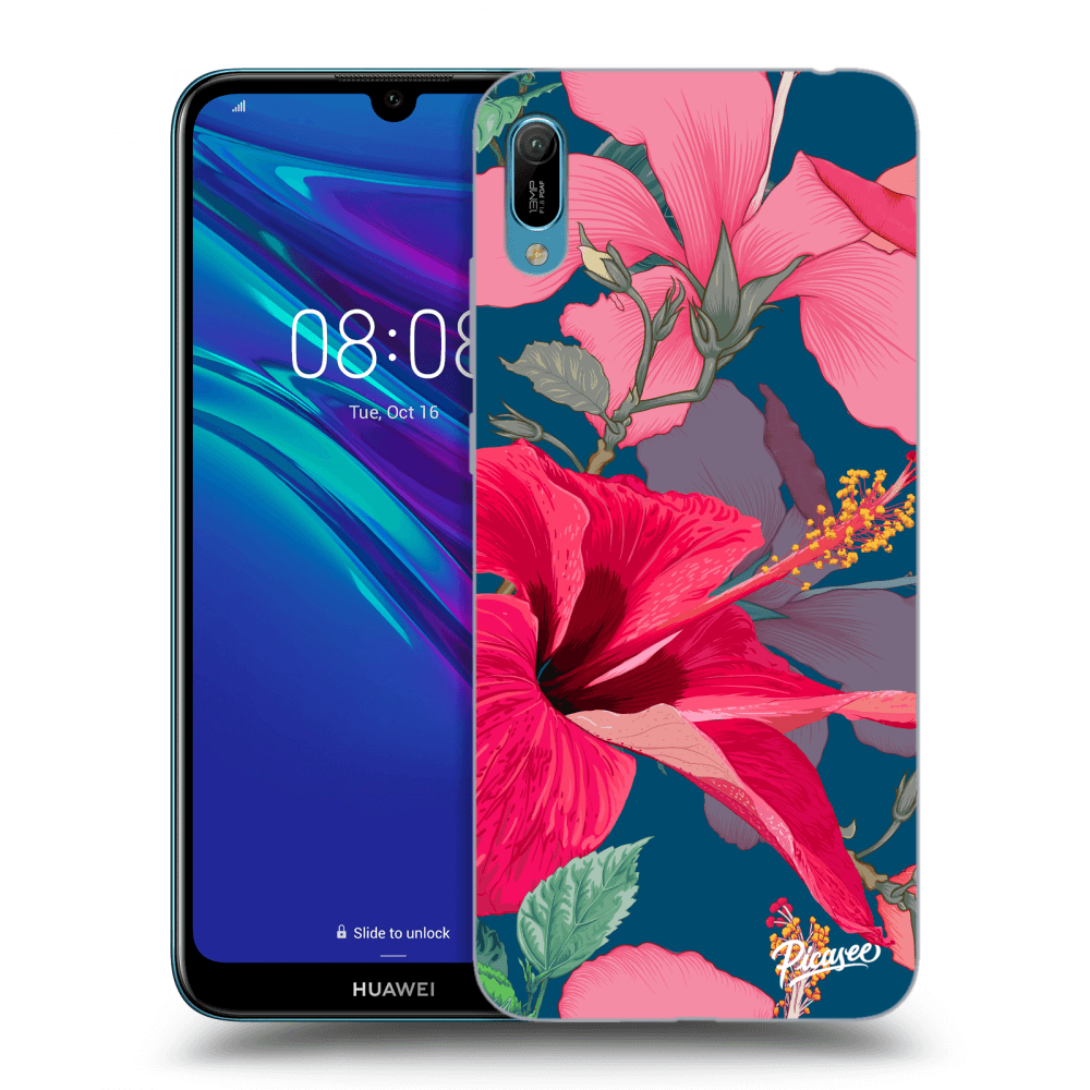 Picasee átlátszó szilikon tok az alábbi mobiltelefonokra Huawei Y6 2019 - Hibiscus