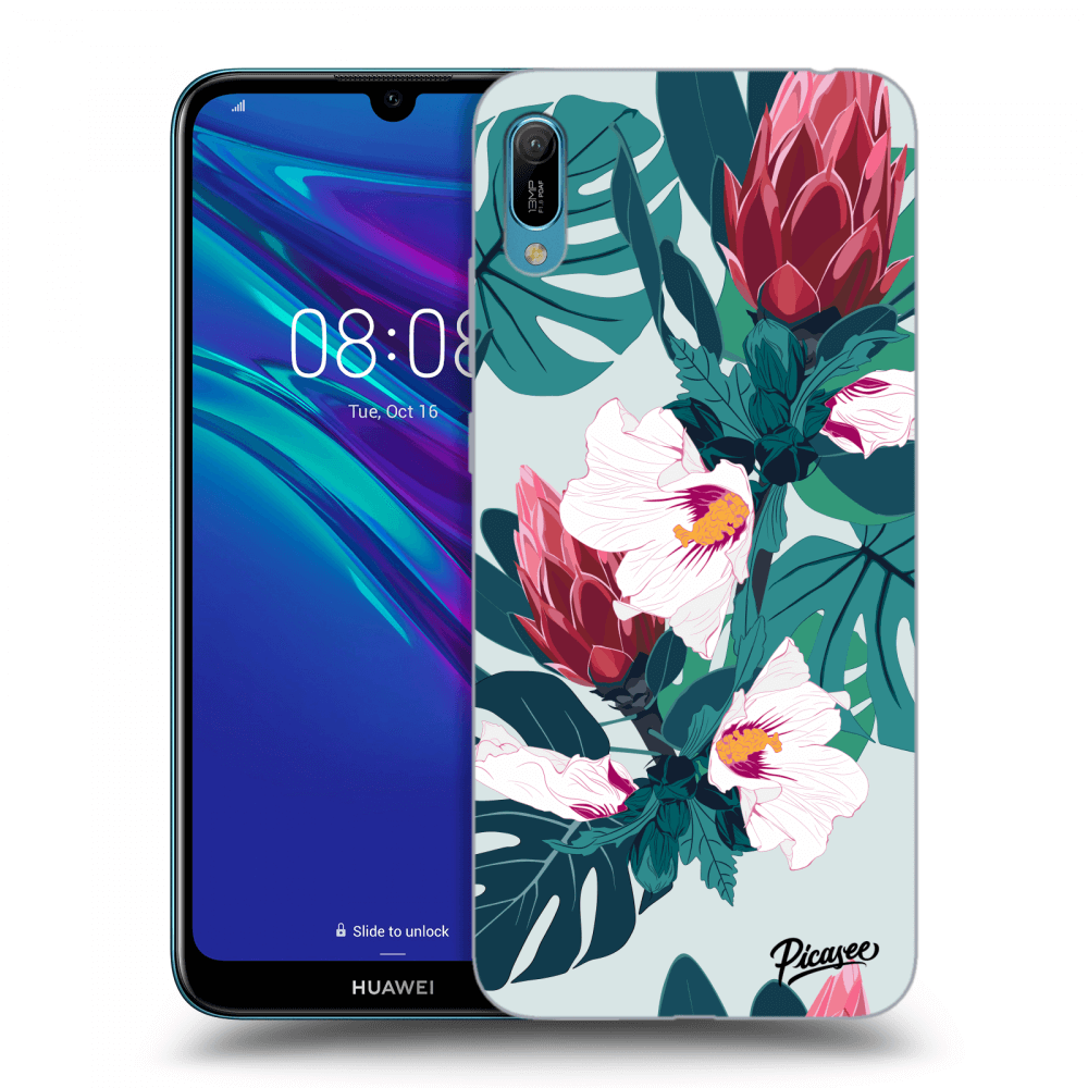 Picasee átlátszó szilikon tok az alábbi mobiltelefonokra Huawei Y6 2019 - Rhododendron