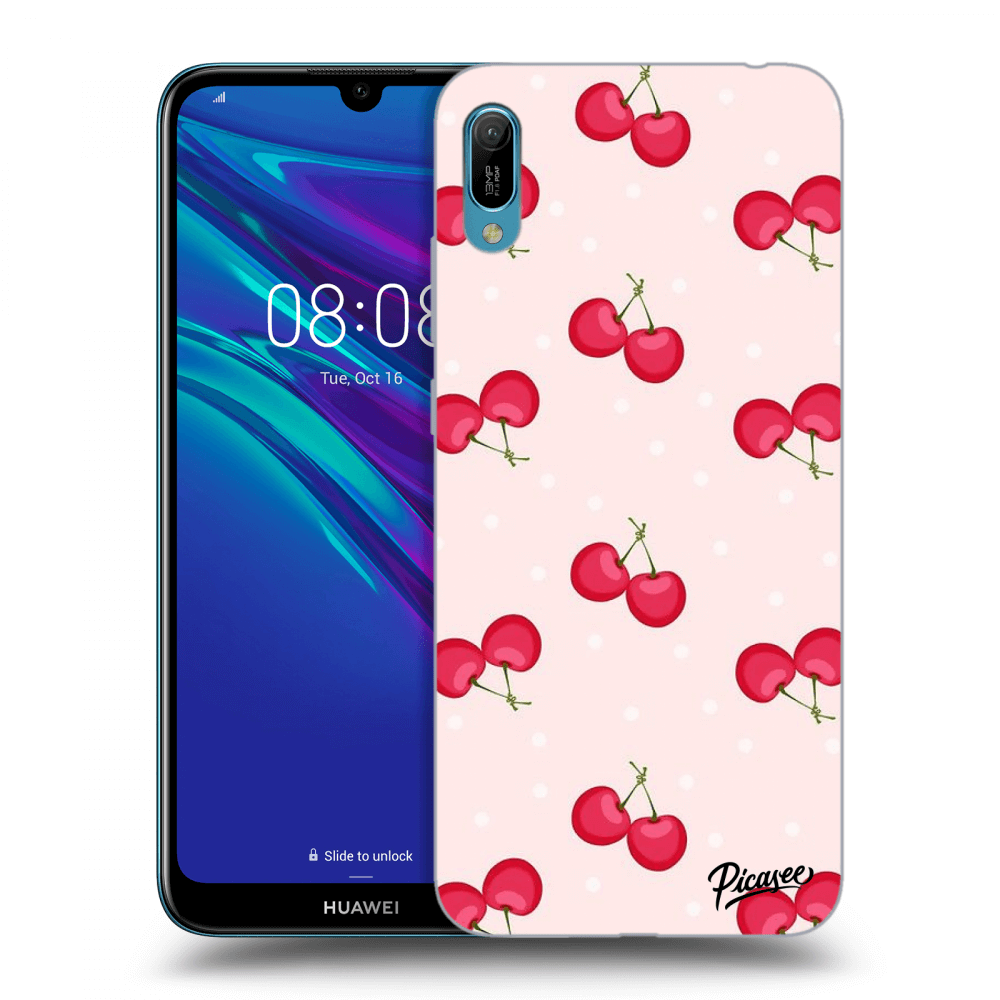 Picasee fekete szilikon tok az alábbi mobiltelefonokra Huawei Y6 2019 - Cherries