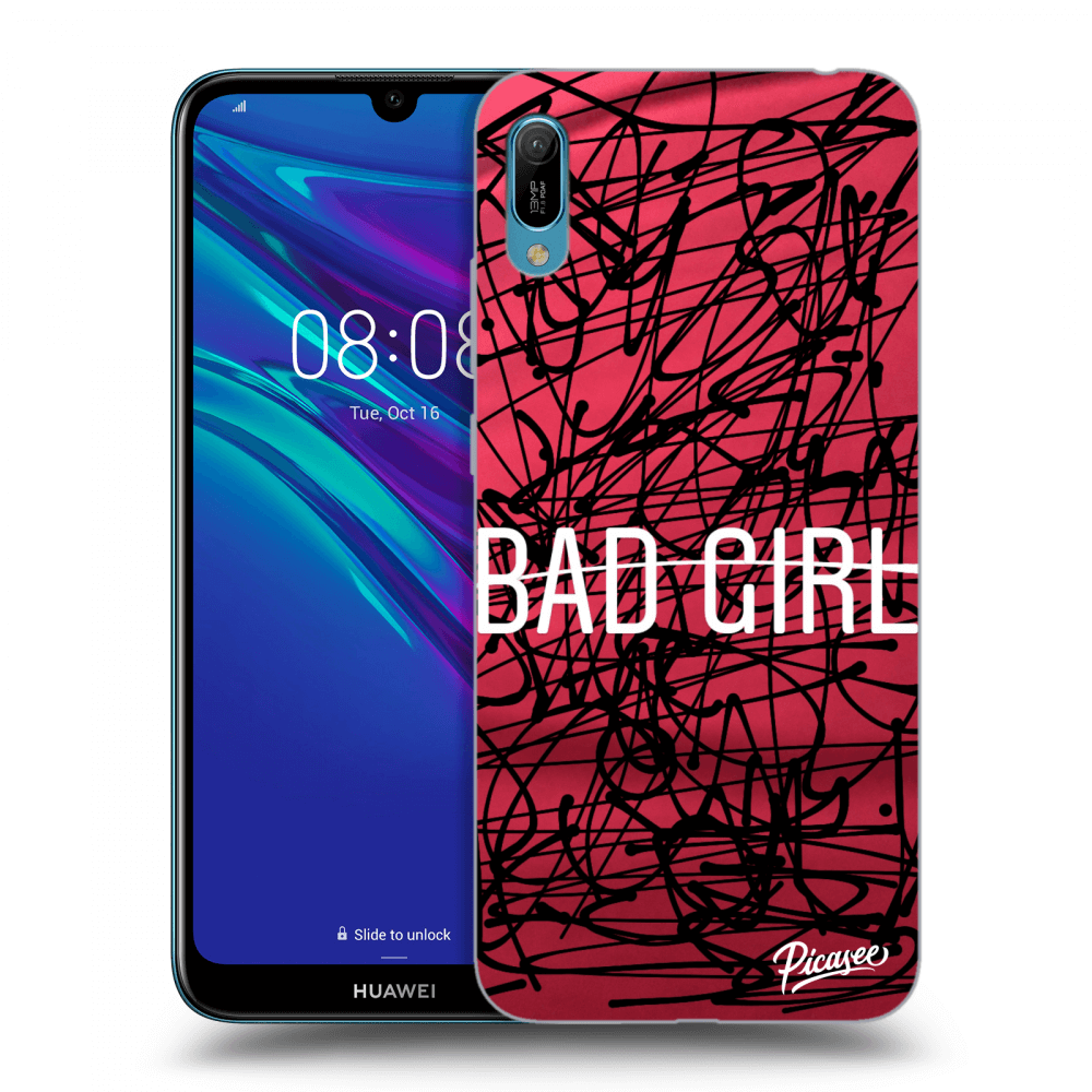 Picasee fekete szilikon tok az alábbi mobiltelefonokra Huawei Y6 2019 - Bad girl