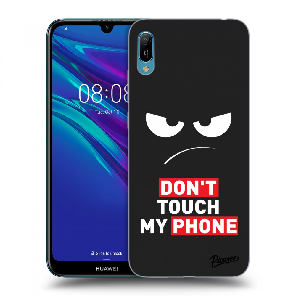 Picasee fekete szilikon tok az alábbi mobiltelefonokra Huawei Y6 2019 - Angry Eyes - Transparent