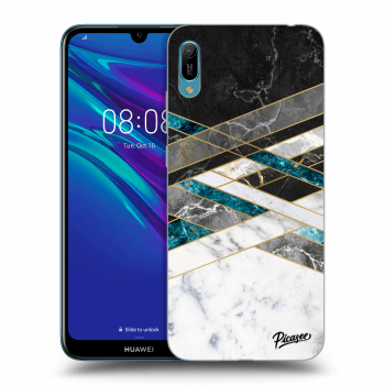 Szilikon tok erre a típusra Huawei Y6 2019 - Black & White geometry