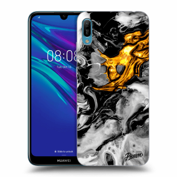 Szilikon tok erre a típusra Huawei Y6 2019 - Black Gold 2