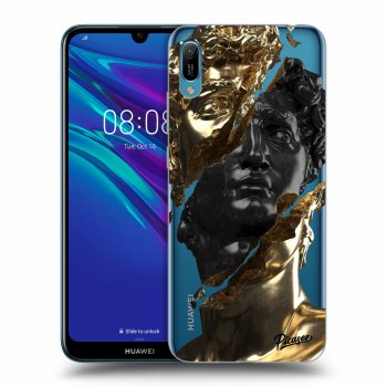 Picasee átlátszó szilikon tok az alábbi mobiltelefonokra Huawei Y6 2019 - Gold - Black