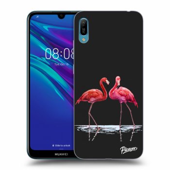 Picasee fekete szilikon tok az alábbi mobiltelefonokra Huawei Y6 2019 - Flamingos couple