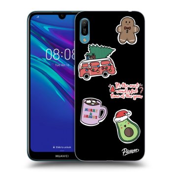 Picasee fekete szilikon tok az alábbi mobiltelefonokra Huawei Y6 2019 - Christmas Stickers