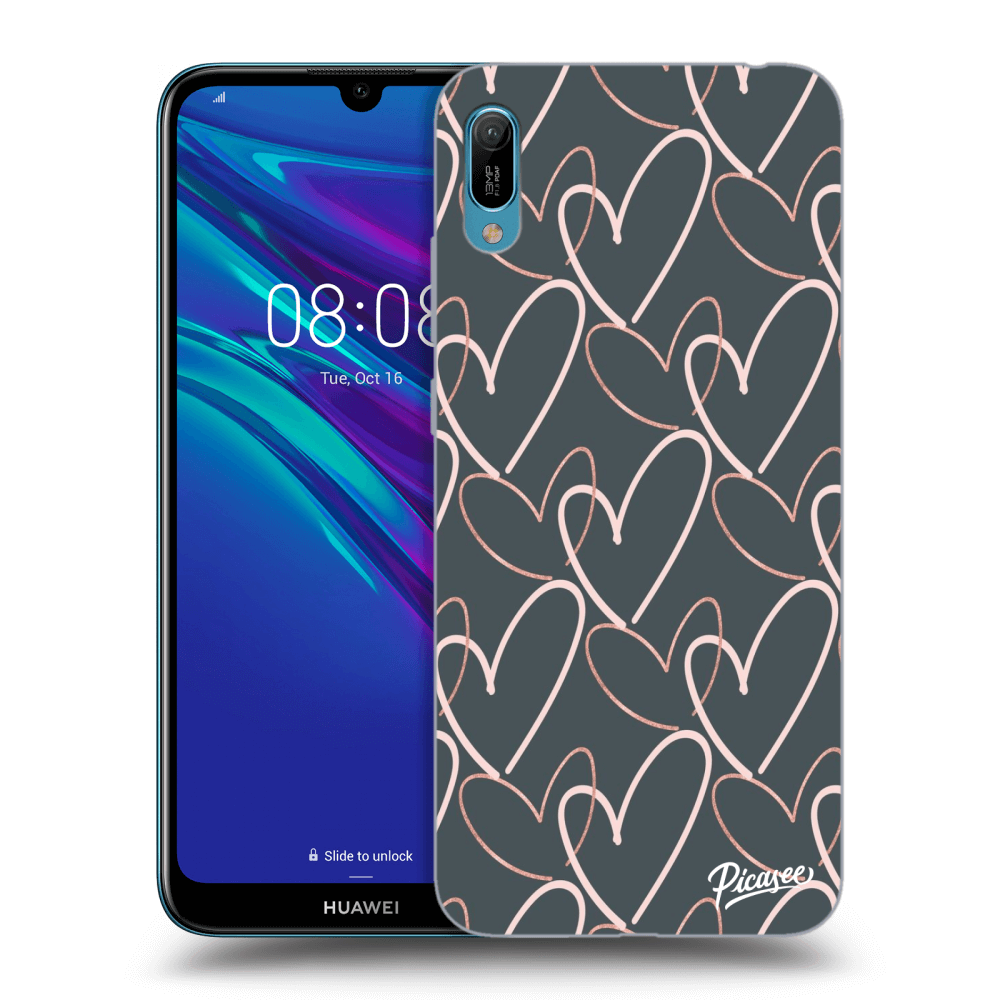 Picasee fekete szilikon tok az alábbi mobiltelefonokra Huawei Y6 2019 - Lots of love