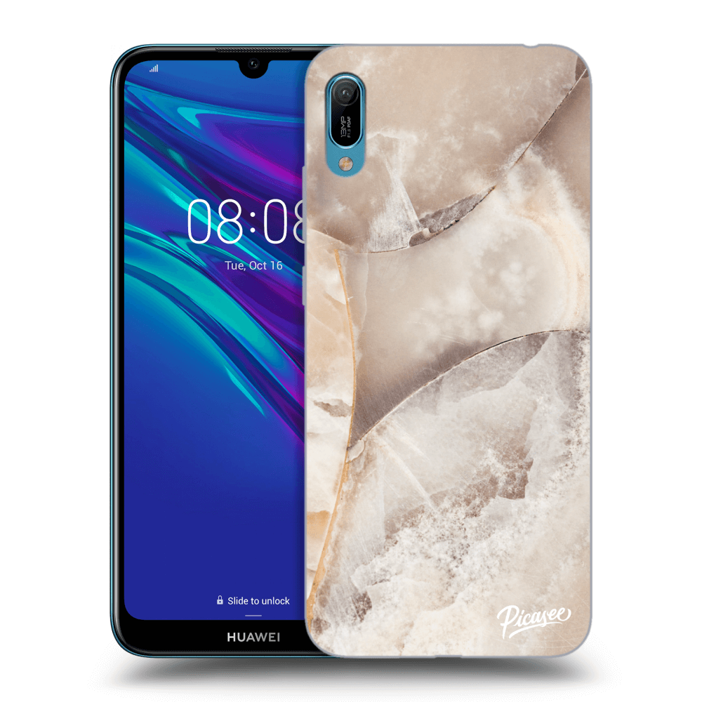 Picasee fekete szilikon tok az alábbi mobiltelefonokra Huawei Y6 2019 - Cream marble