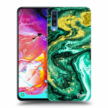 Szilikon tok erre a típusra Samsung Galaxy A70 A705F - Green Gold