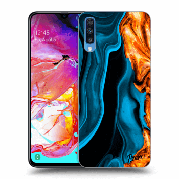 Picasee ULTIMATE CASE Samsung Galaxy A70 A705F - készülékre - Gold blue