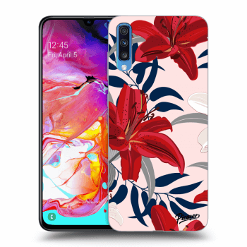 Szilikon tok erre a típusra Samsung Galaxy A70 A705F - Red Lily