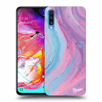 Picasee átlátszó szilikon tok az alábbi mobiltelefonokra Samsung Galaxy A70 A705F - Pink liquid