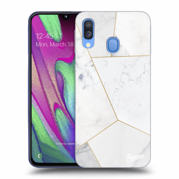 Szilikon tok erre a típusra Samsung Galaxy A40 A405F - White tile