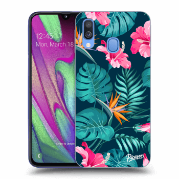 Szilikon tok erre a típusra Samsung Galaxy A40 A405F - Pink Monstera