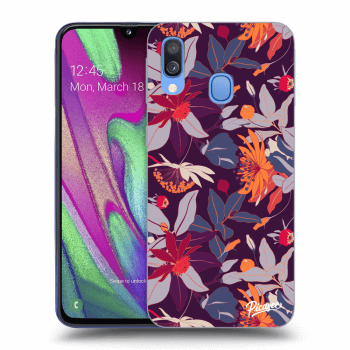 Szilikon tok erre a típusra Samsung Galaxy A40 A405F - Purple Leaf