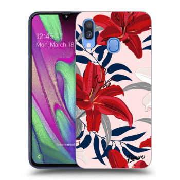 Szilikon tok erre a típusra Samsung Galaxy A40 A405F - Red Lily