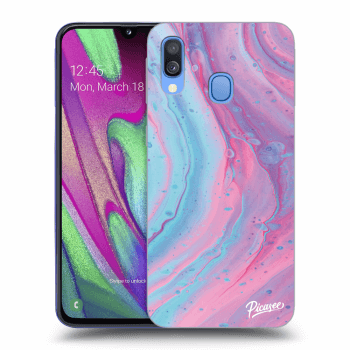 Szilikon tok erre a típusra Samsung Galaxy A40 A405F - Pink liquid