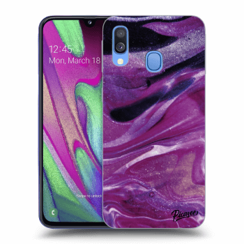 Szilikon tok erre a típusra Samsung Galaxy A40 A405F - Purple glitter