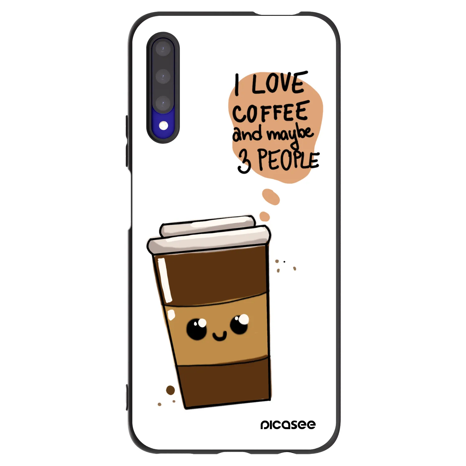 Picasee fekete szilikon tok az alábbi mobiltelefonokra Honor 9X Pro - Cute coffee