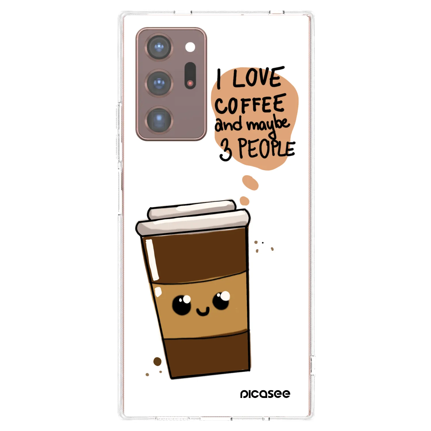 Picasee átlátszó szilikon tok az alábbi mobiltelefonokra Samsung Galaxy Note 20 Ultra - Cute coffee