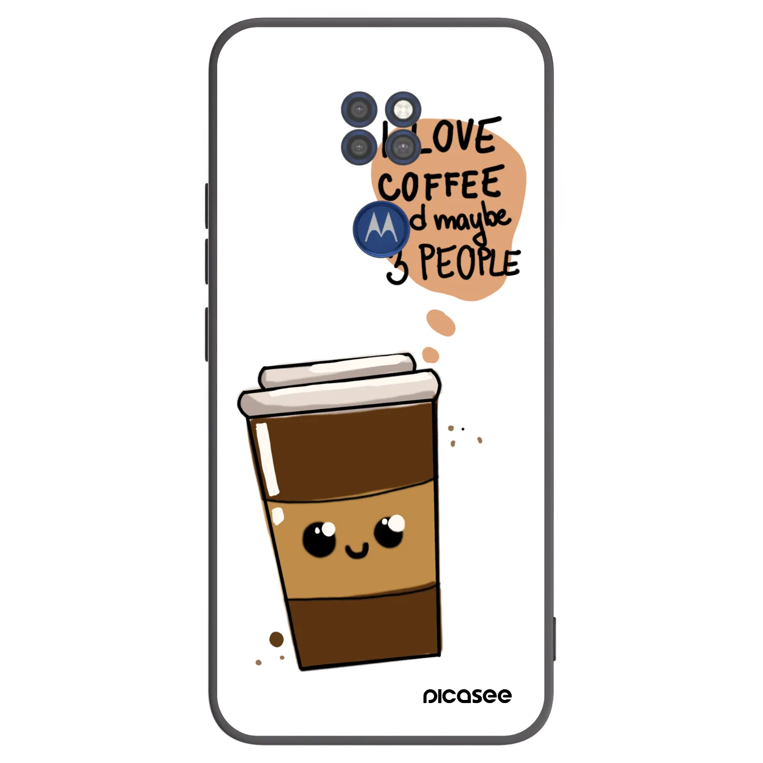 Picasee fekete szilikon tok az alábbi mobiltelefonokra Motorola Moto G9 Play - Cute coffee